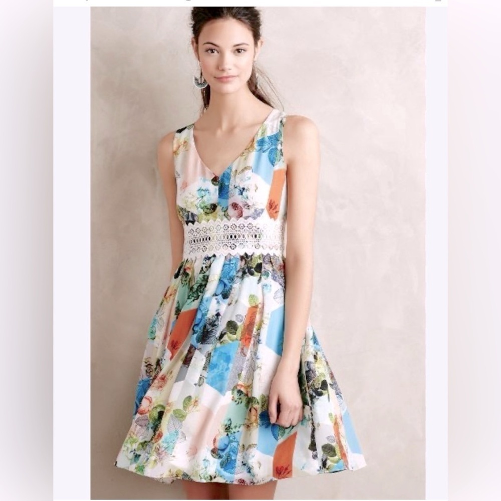 Anthropologie|Leifsdottir Patchwork Petals Dress|Woman's size 6​​​